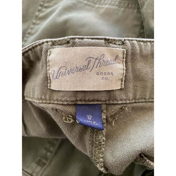Universal Thread Womens Olive Cargo Pants Size 12 Utility Style Cotton Blend - Picture 3 of 6